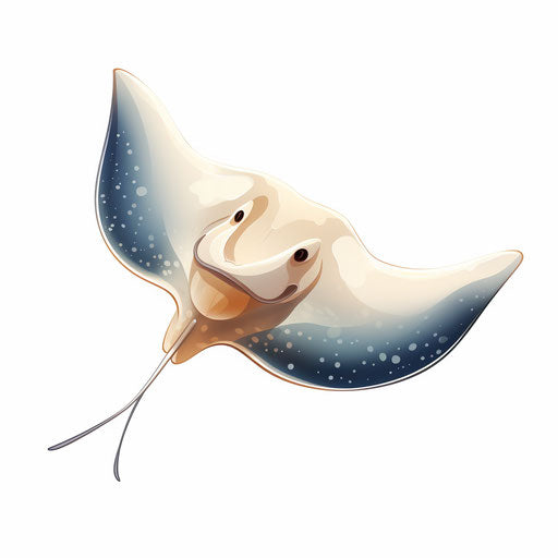 Stingray clipart in the style of Chiaroscuro Art, on a white background
