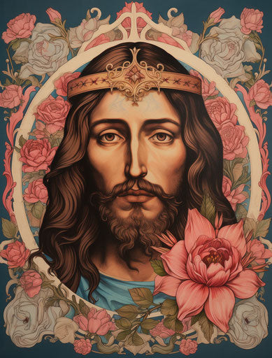 The Jesus tattoo in the Americana icon style
