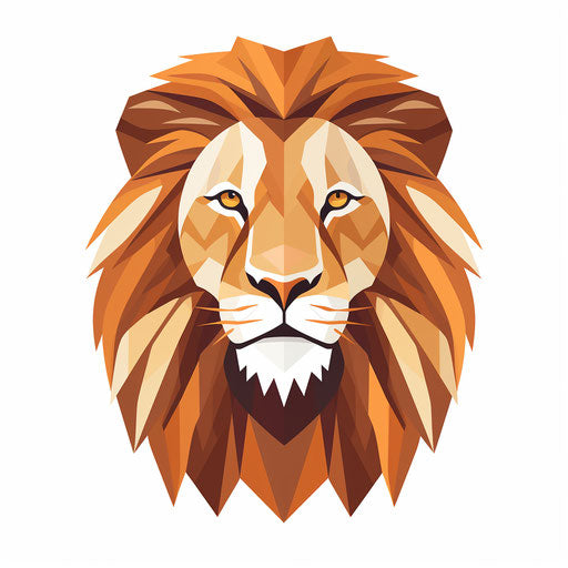 Minimalist lion illustration on white background
