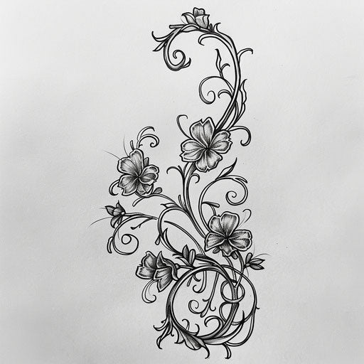 Art nouveau style tattoo sketch of black clover