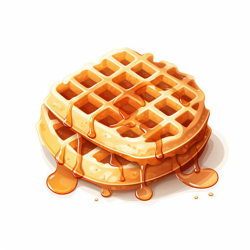 Waffle illustration in Minimalist style, on white background