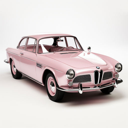 Light pink metallic classic BMW car