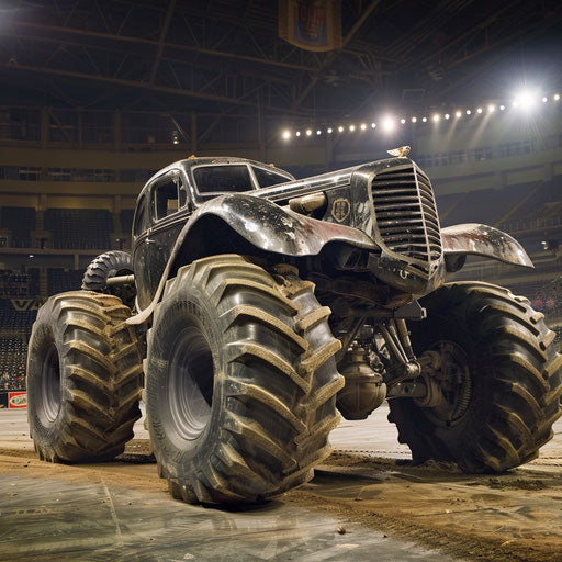 The 1954 Bentley R Type Continental turned monster truck, crushing cars in an arena