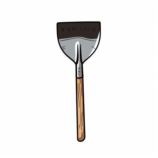 Minimalist shovel illustration on white background