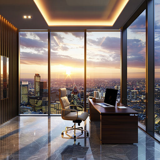 Modern offices with panoramic city views