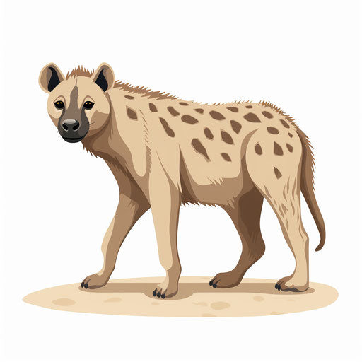 Minimalist hyena illustration on white background