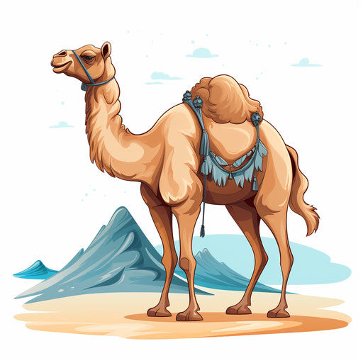 Camel clipart in the style of Pastel Colors Art