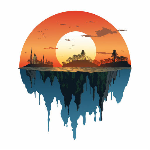 Minimalist style clipart on global warming