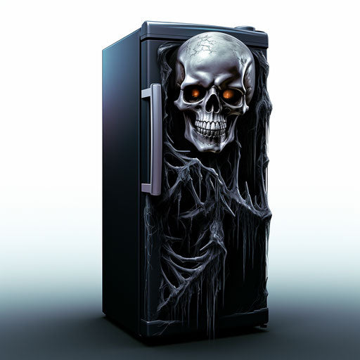 Refrigerator illustration in the style of Chiaroscuro Art