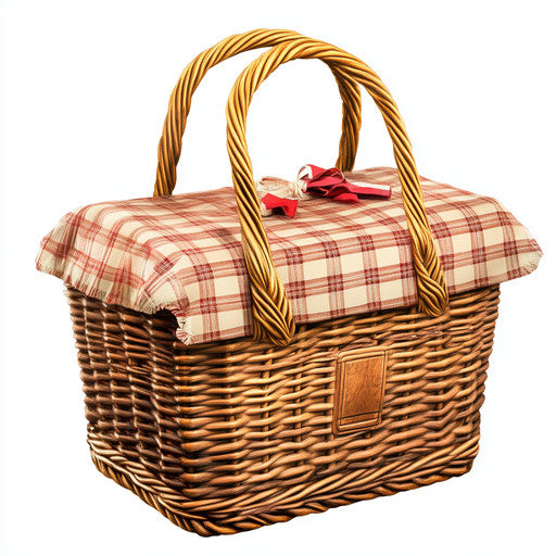 Realistic illustration of a hamper, high resolution, isolated