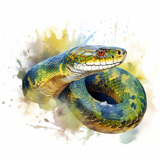 Snake illustration in the style of oil painting