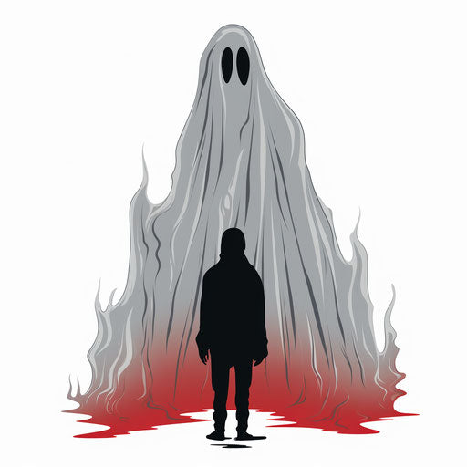 Fear clipart in Minimalist style, on white background