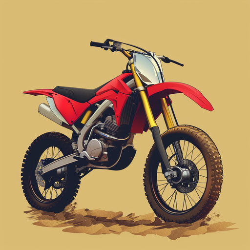 Realistic dirt bike clipart with random flat background