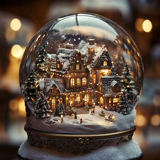 Beautiful snow globe with quaint Christmas village