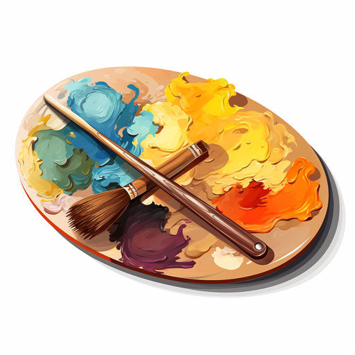 Paint palette in the style of Oil painting