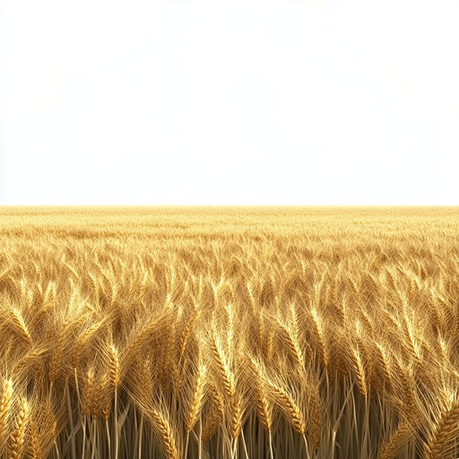 3D field with photo realistic style and flat white background, isolated clipart