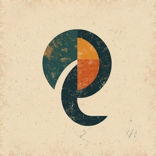 Online logo with vintage fonts and retro colors