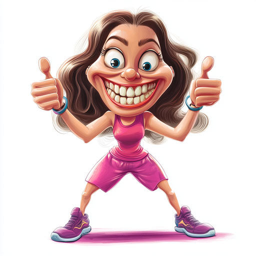 Humorous caricature of a zumba clipart with human characteristics