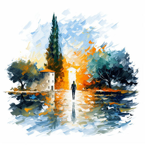 Zip clipart in the style of Impressionistic Art