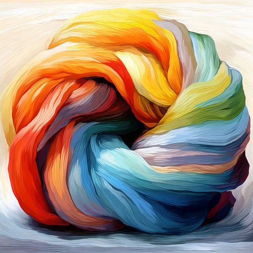 Yarn clipart in the style of Oil painting on white background