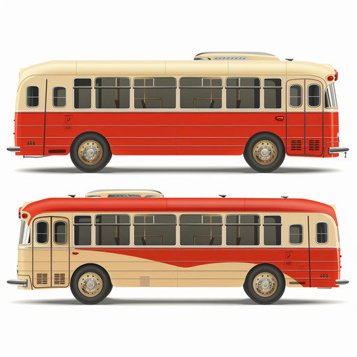 Photo realistic bus clip art on white background