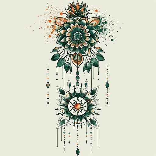 Bohemian clipart style flat sketch for a girly tattoo