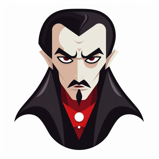 Minimalist Dracula clipart on white background