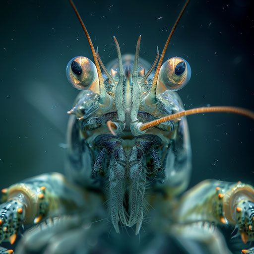 Curious crayfish underwater