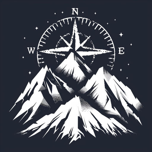Mountain adventure and compass
