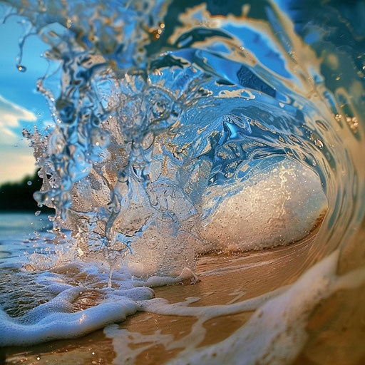 Wave rolling onto Nusa Dua Beach, Indonesia
