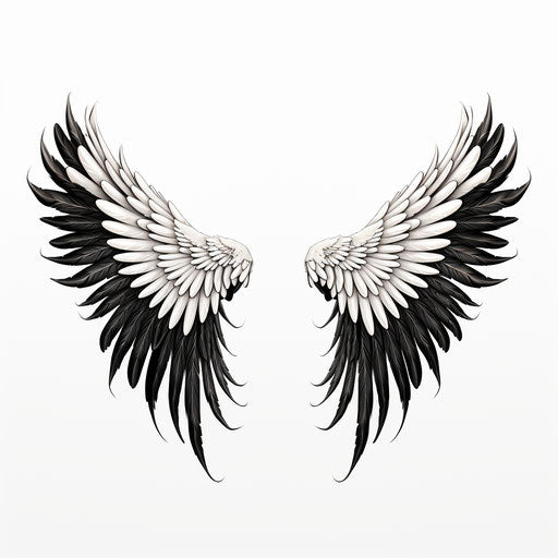 Wings clipart in the style of Chiaroscuro Art on white background