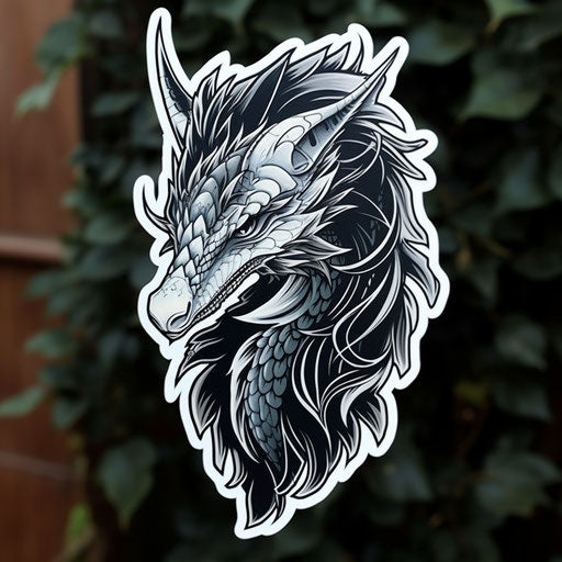 The kaitiaki dragon decal, in the style of intricate weaving