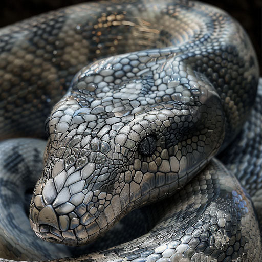 Python snake with intricate scale patterns