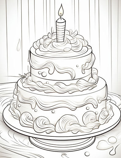 Coloring pages for a happy birthday and free