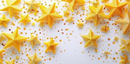 Yellow stars, playful forms, shimmer, 39:19