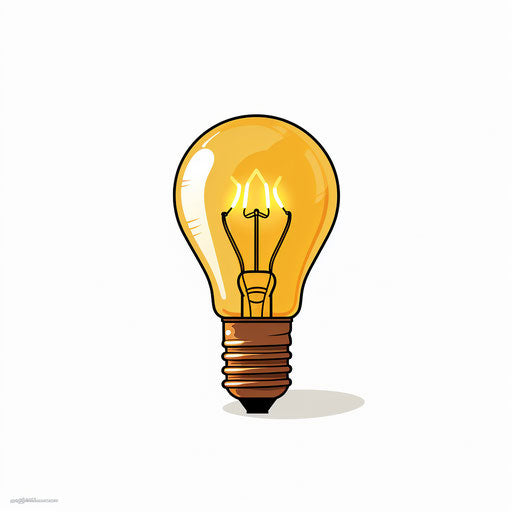 Minimalist lightbulb illustration on white background
