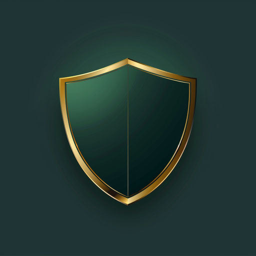 Professional business logo with a shield icon on dark green background, conveying trustworthiness