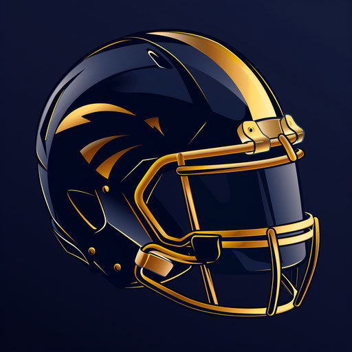 Football logo design in navy and gold