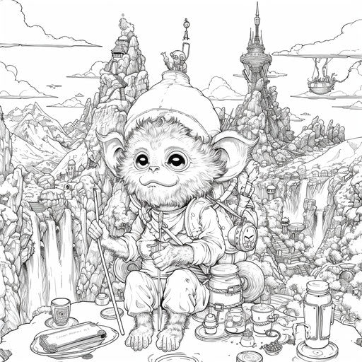 Magical monkey adventure with fantasy elements
