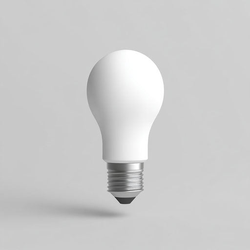 3D light bulb on white background
