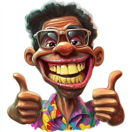 Humorous caricature of a disco clipart with human features
