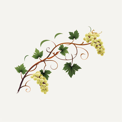 Vine design in Minimalist style, on white backdrop