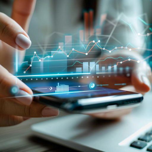 Financial portrait on smartphone