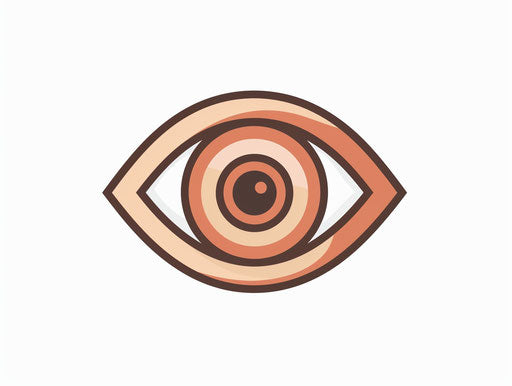 Minimalist vector logo of an eye on white background