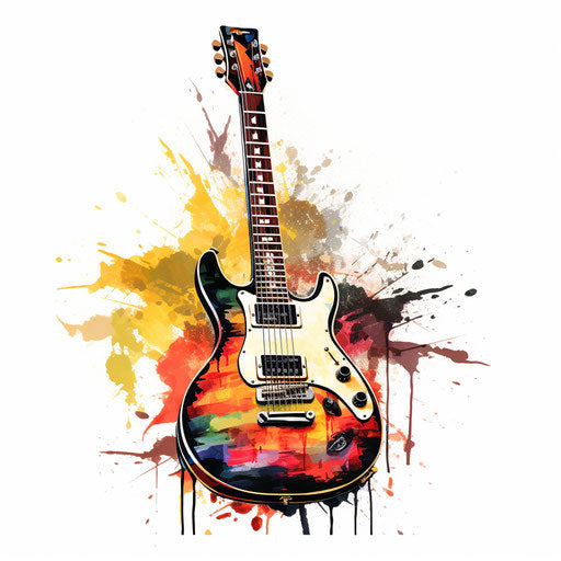 Electric guitar in the style of Oil painting