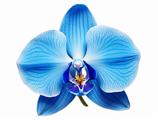 Blue orchid flower isolated on white background, realistic style