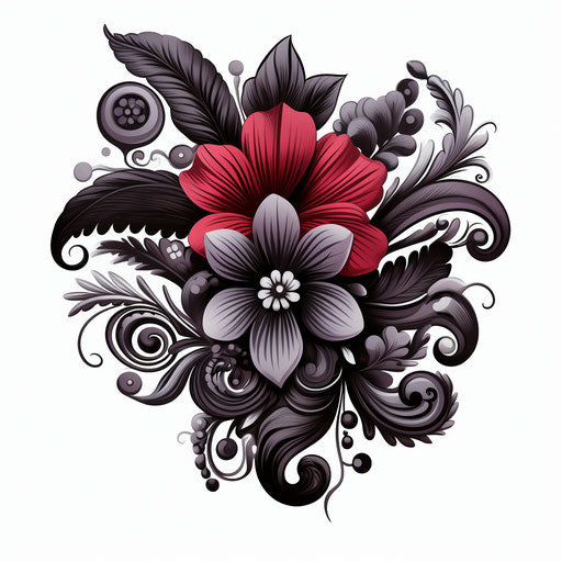 Ornament clipart in the style of Chiaroscuro Art