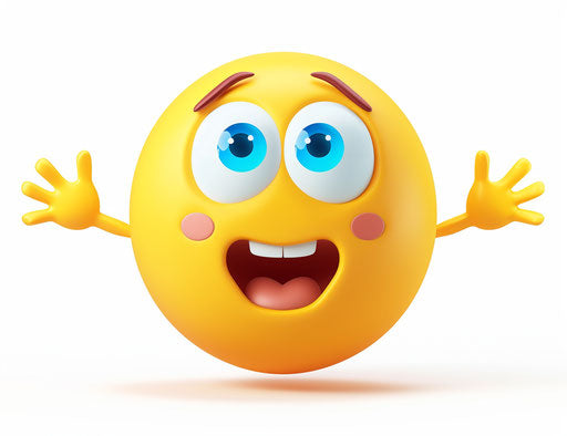 Cute yellow face with shocked expression