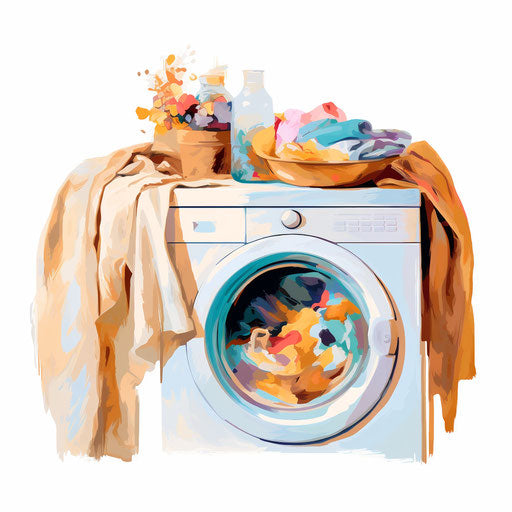 Laundry illustration in the style of Impressionistic Art