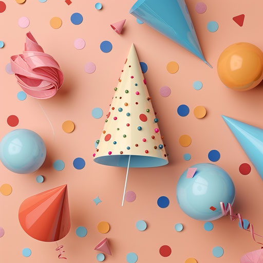 Party clipart with flat random background and subtle shading